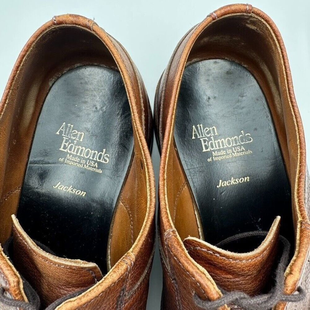 Allen Edmonds "Jackson"‎ Walnut Brown Leather Moc Toe Oxford Men's Size 8.5 - Picture 6 of 14
